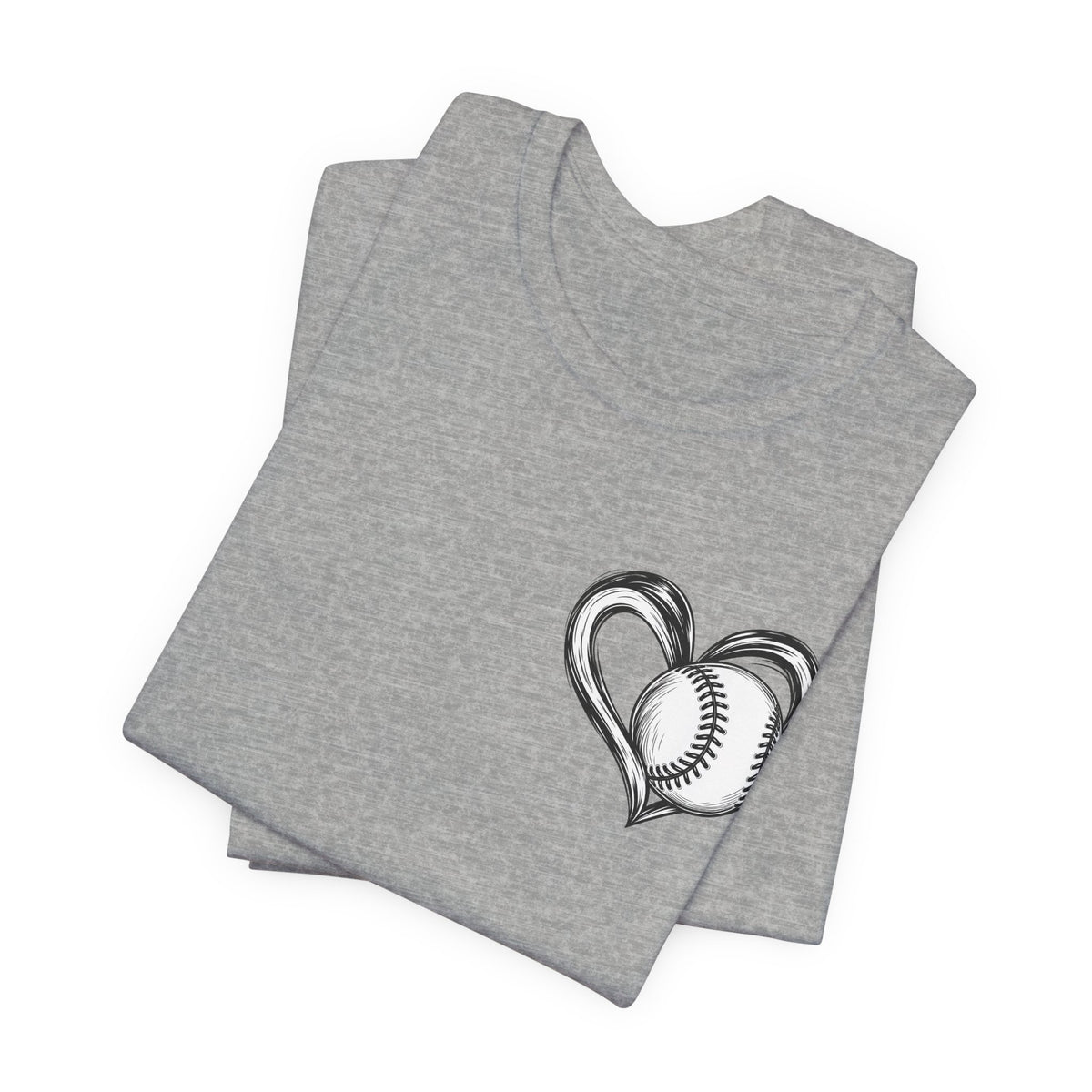 I Love Me Some Baseball T‑Shirt — Heart Baseball Graphic Tee