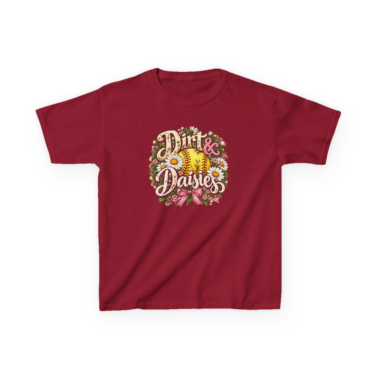 Kids 'Dirt & Daisies' Softball Floral Tee