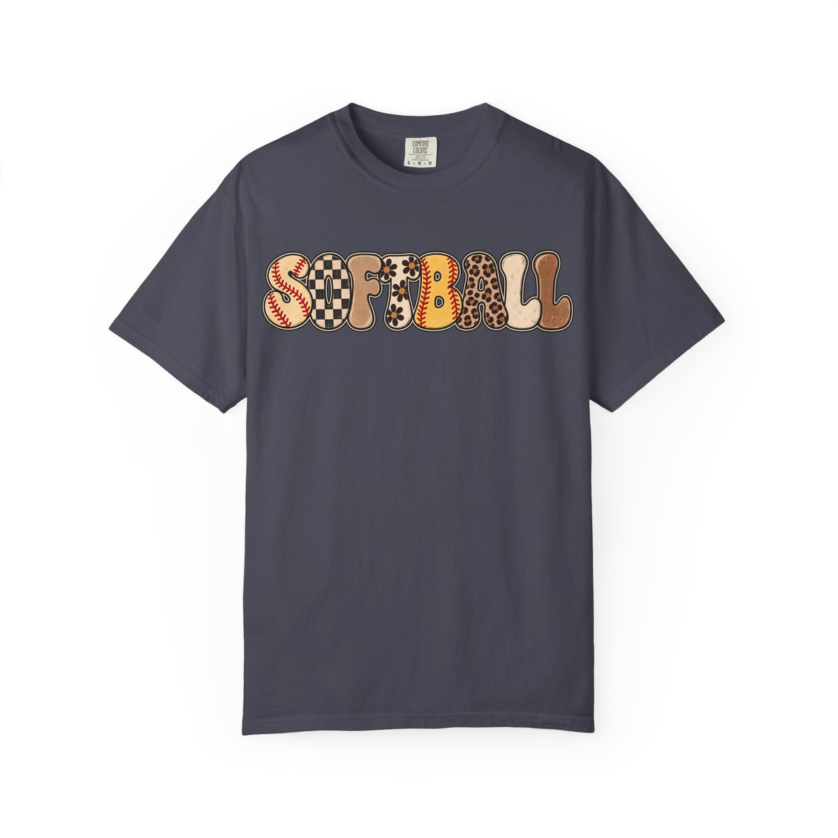 Softball Retro Graphic T-Shirt — Vintage Patterned Lettering