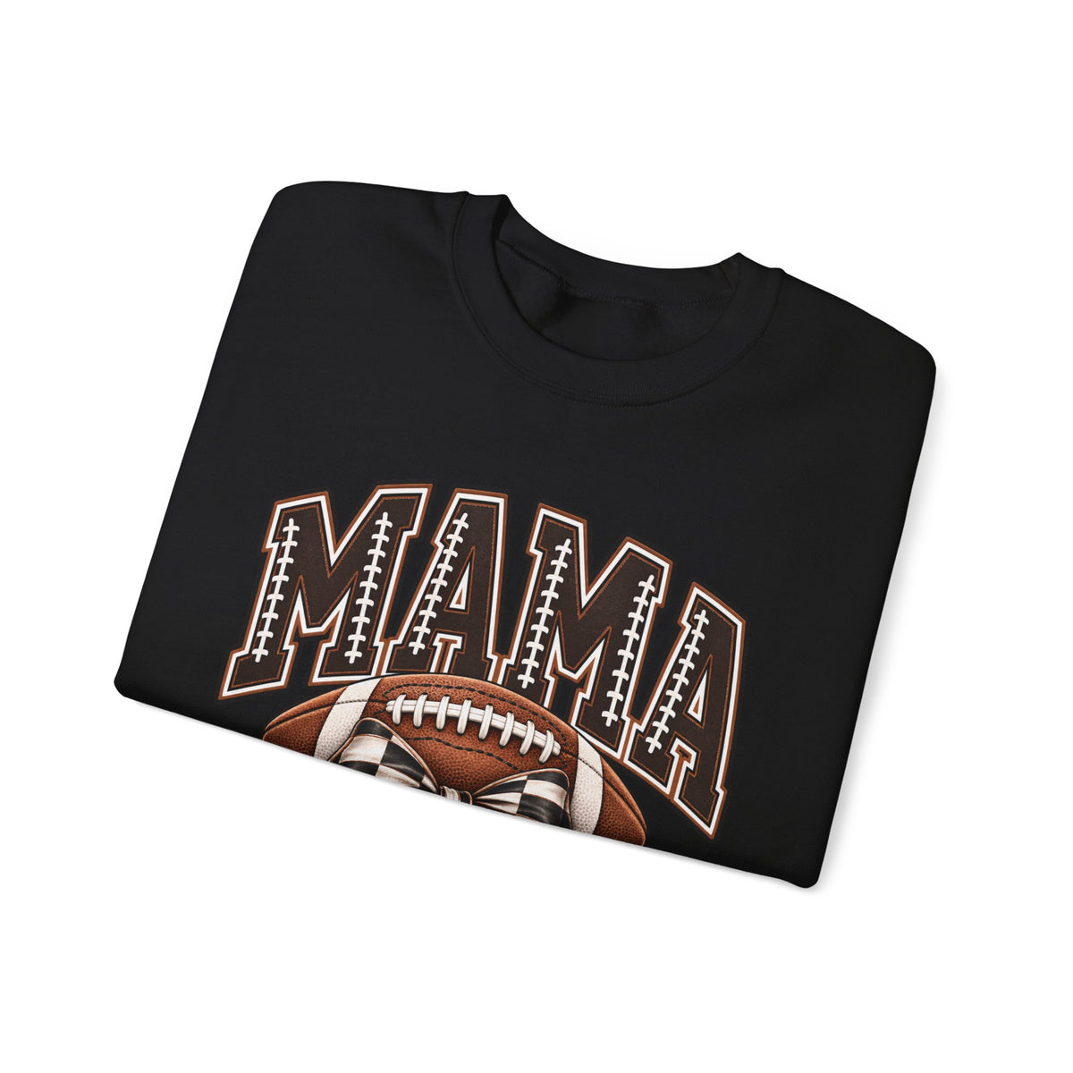 Mama Football Crewneck Sweatshirt — Vintage Gridiron Mom Graphic