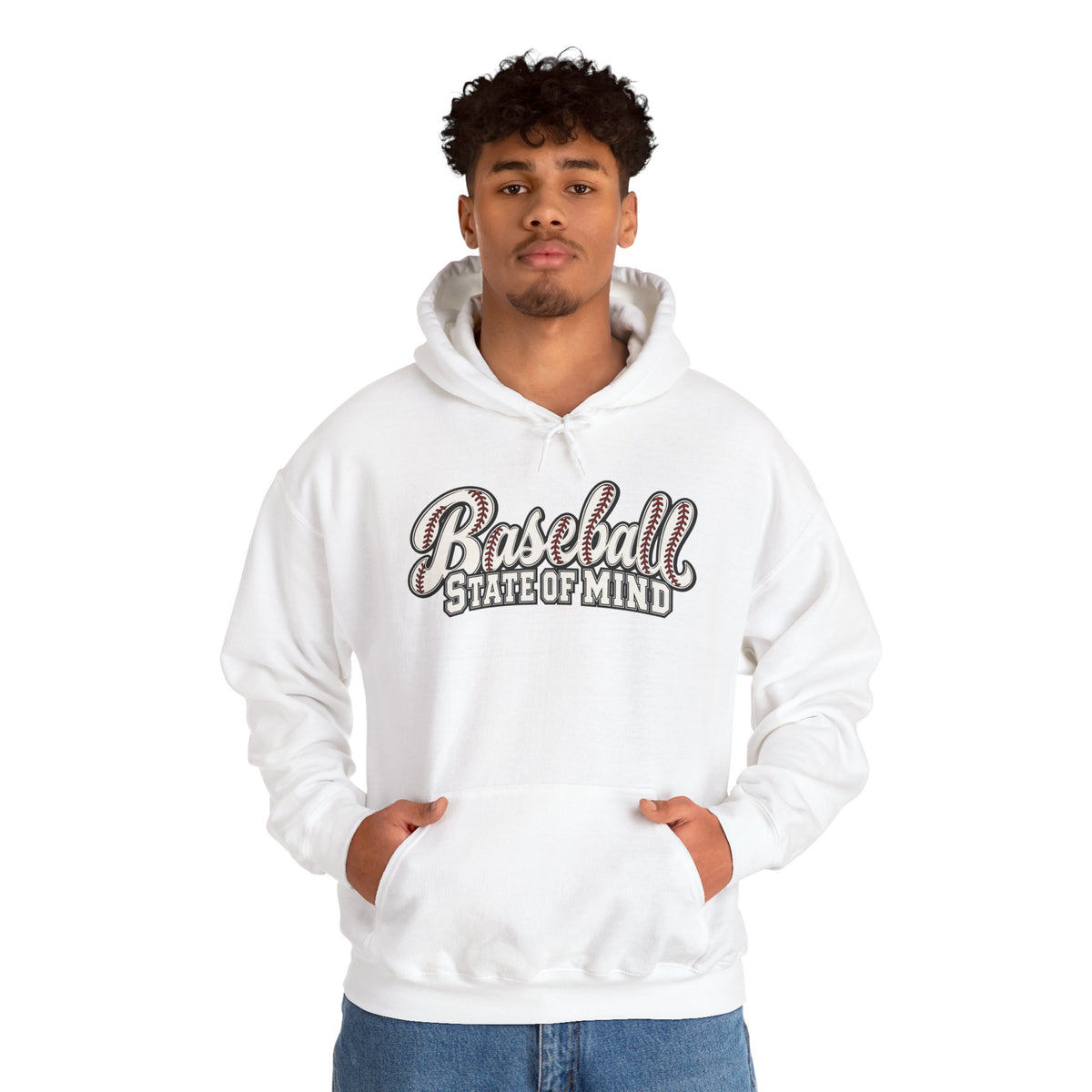 Baseball State of Mind Hoodie — Retro Script Baseball Pullover