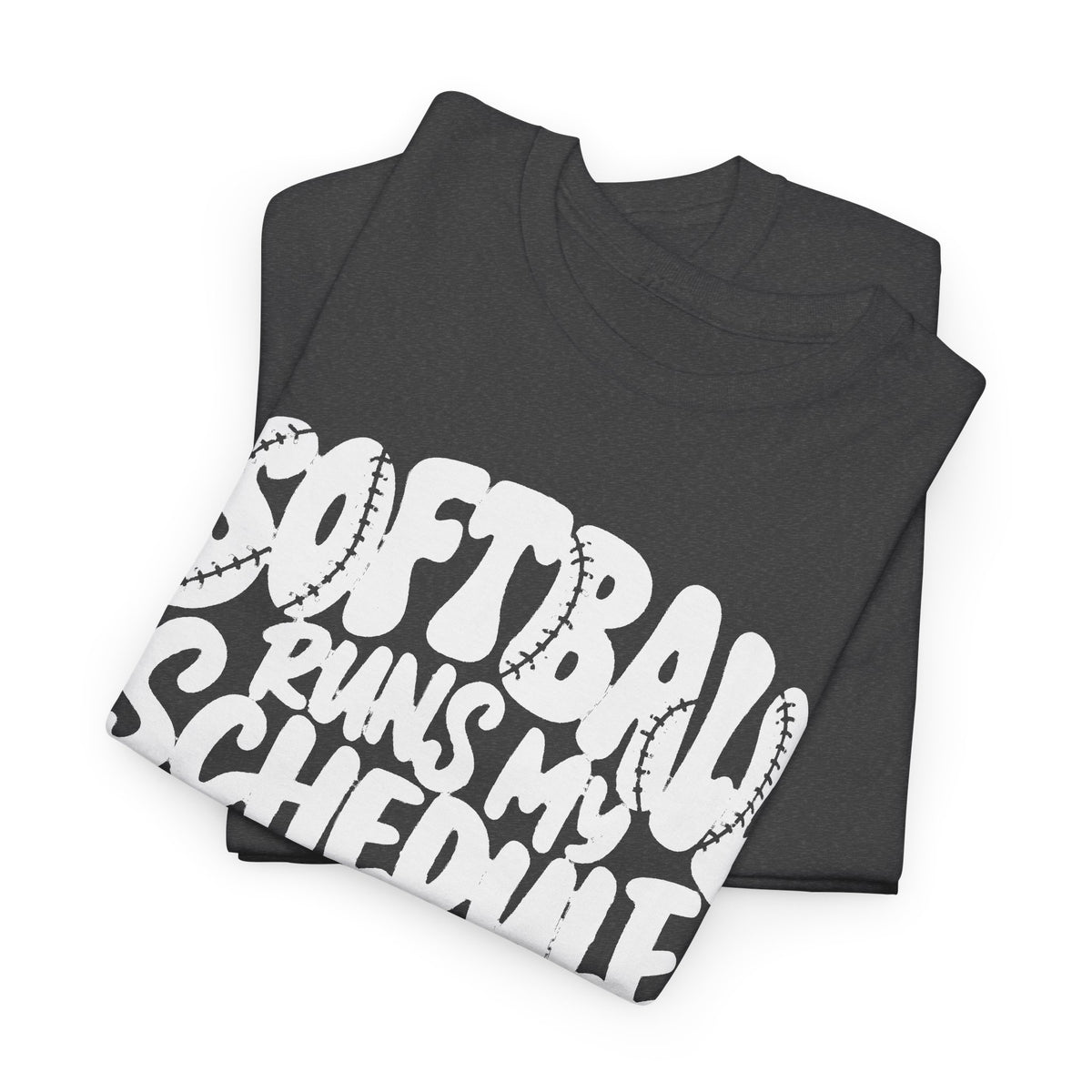 Softball Runs My Schedule T-Shirt — Women's & Girls Softball Mom/Dad Tee