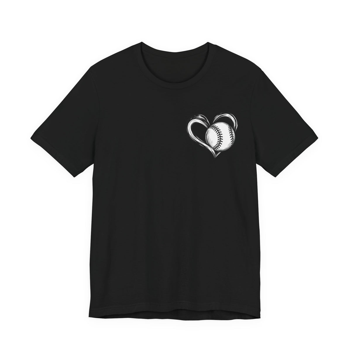 I Love Me Some Baseball T‑Shirt — Heart Baseball Graphic Tee
