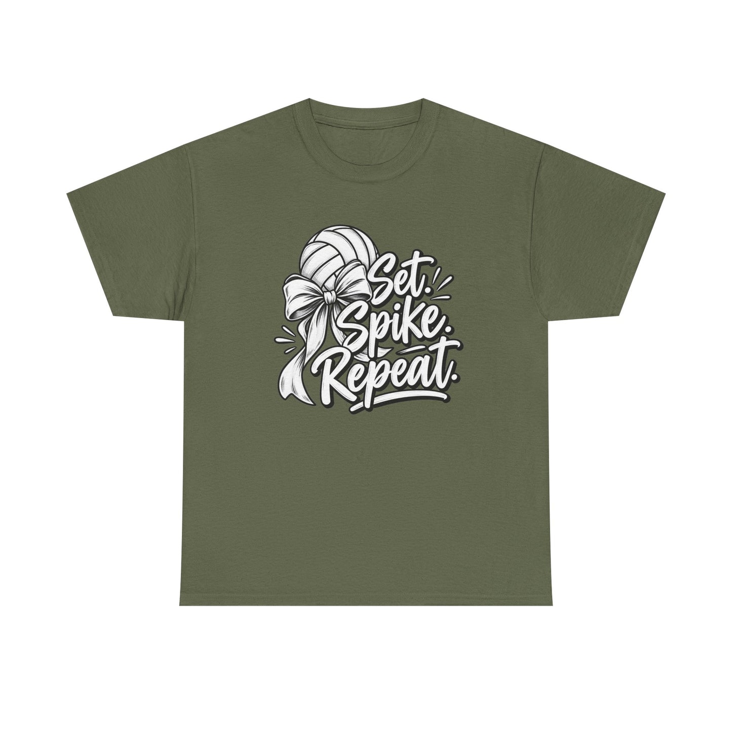 Volleyball Tee – “Set, Spike, Repeat” Graphic T-Shirt