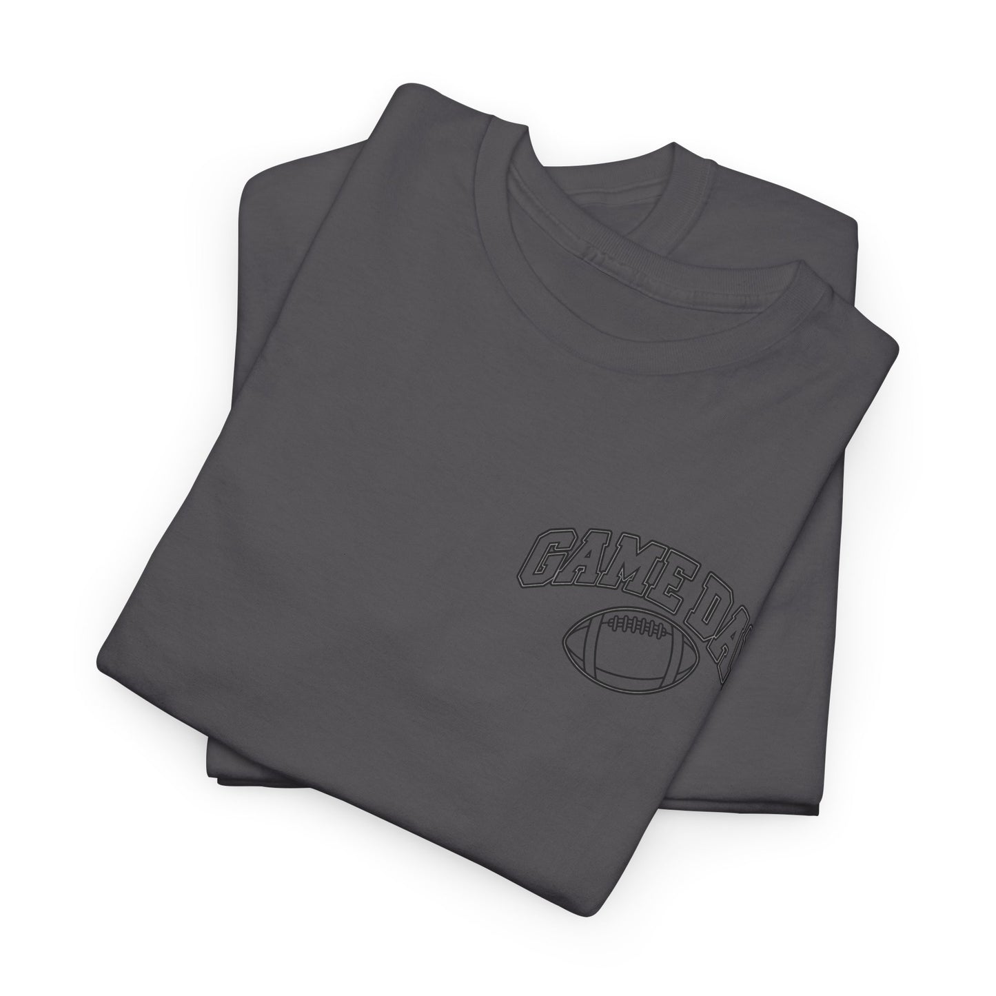 Game Day Football Tee — Minimal Chest Logo White T-Shirt