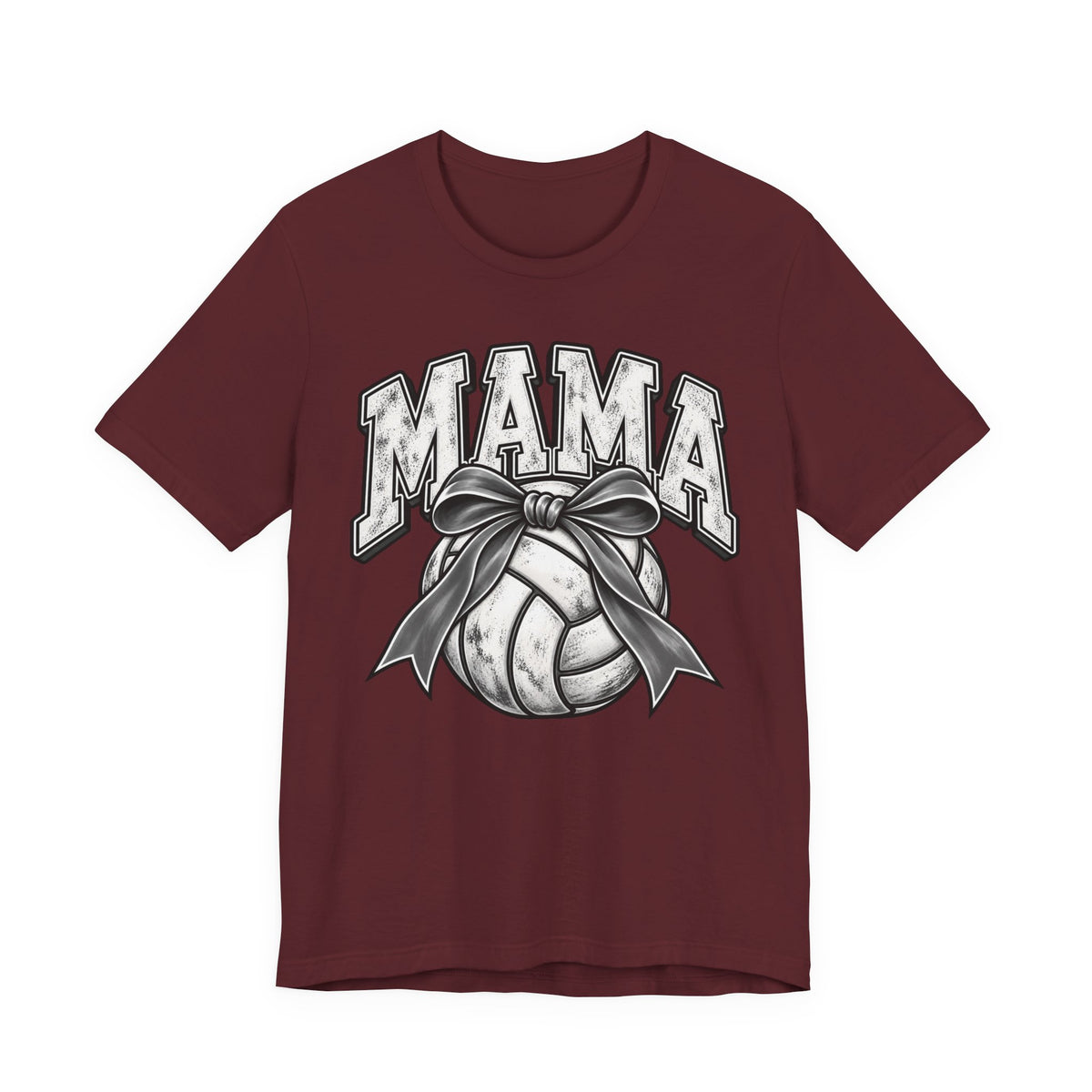 Volleyball Mama Tee — Mom Volleyball Shirt with Ribboned Ball Graphic
