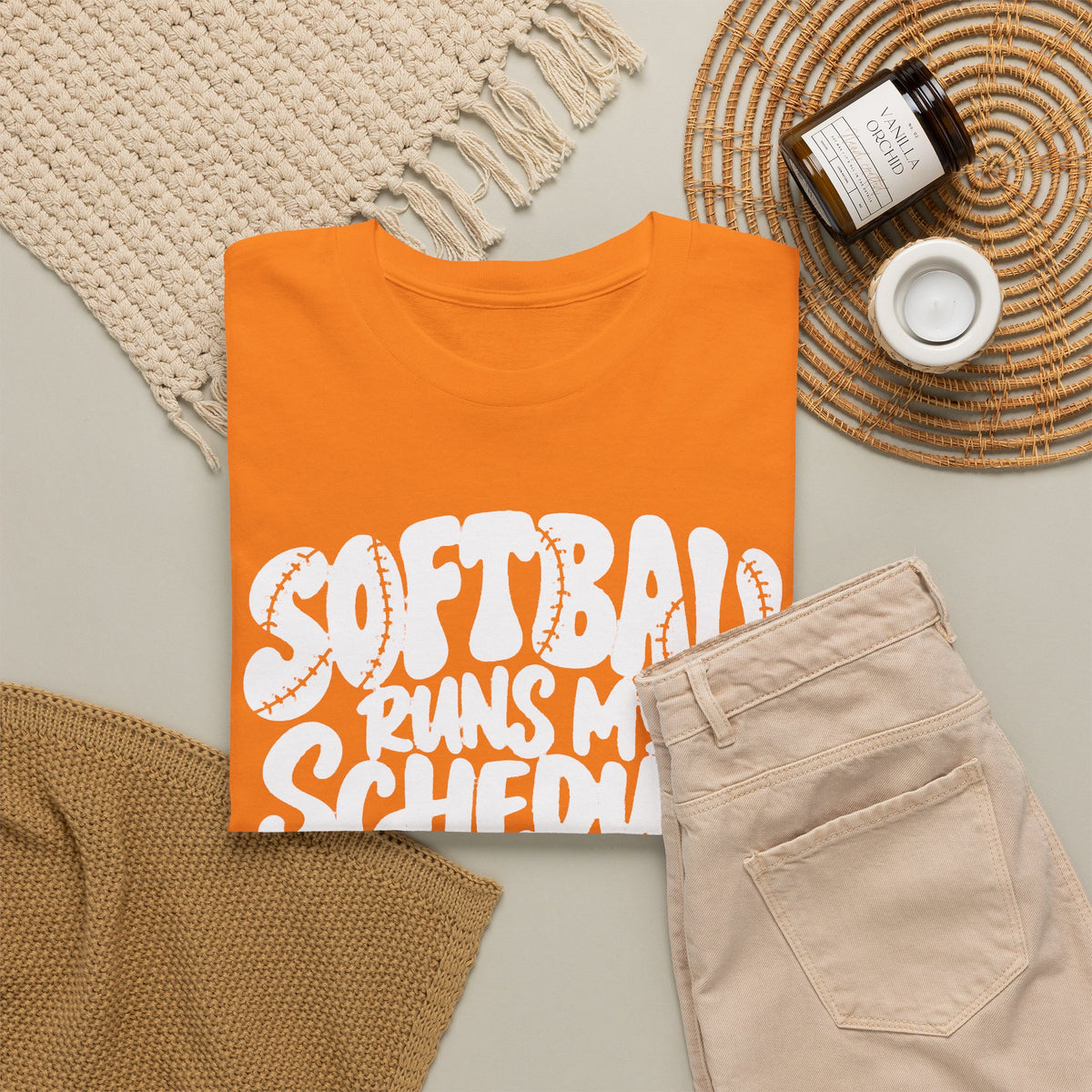 Softball Runs My Schedule T-Shirt — Women's & Girls Softball Mom/Dad Tee