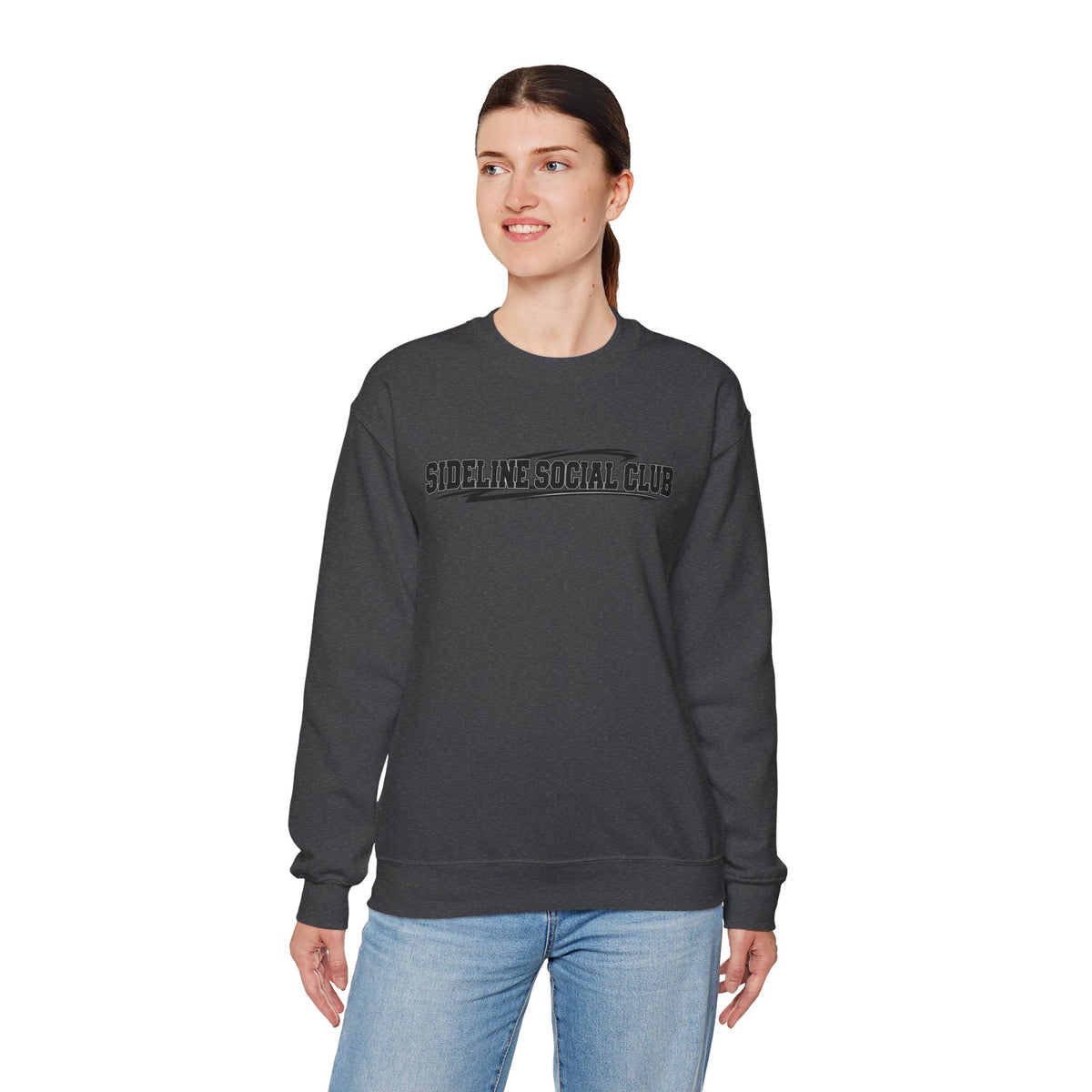 Crewneck Sweatshirt – "Sideline Social Club" Retro Athletic Graphic