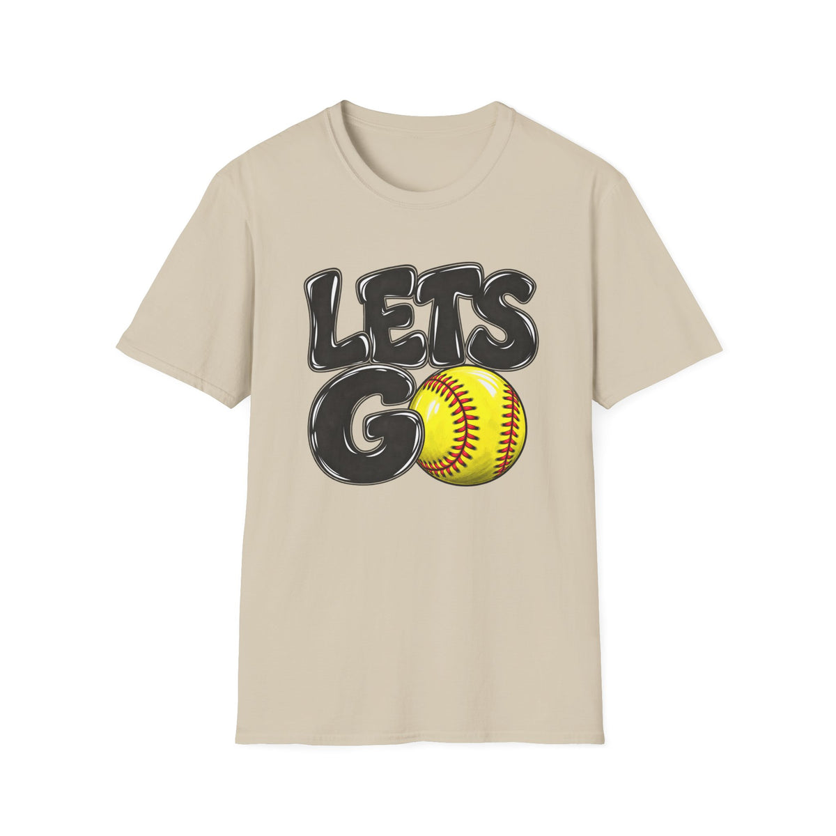 Lets Go Softball T-Shirt — "LETS GO" Graphic with Softball