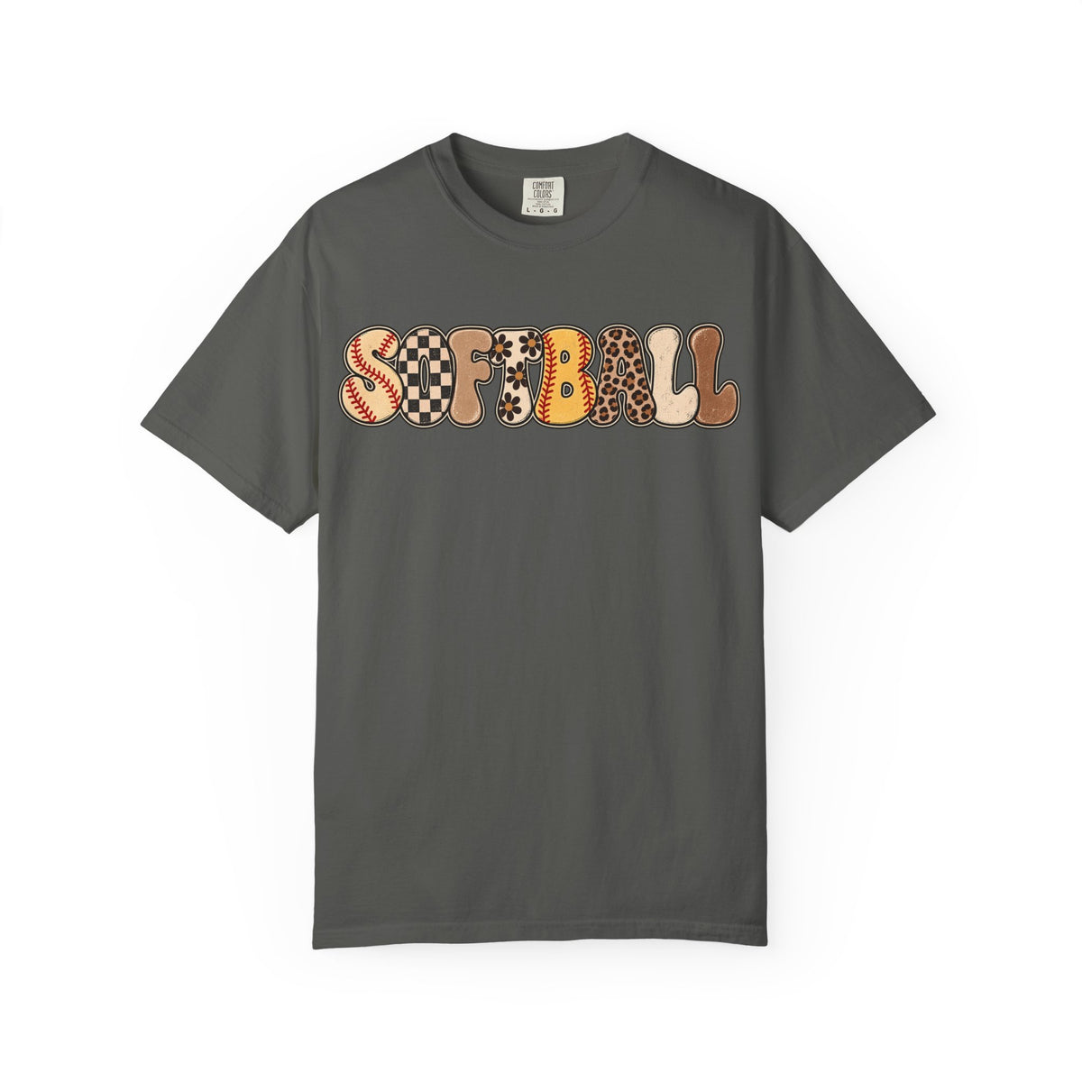 Softball Retro Graphic T-Shirt — Vintage Patterned Lettering