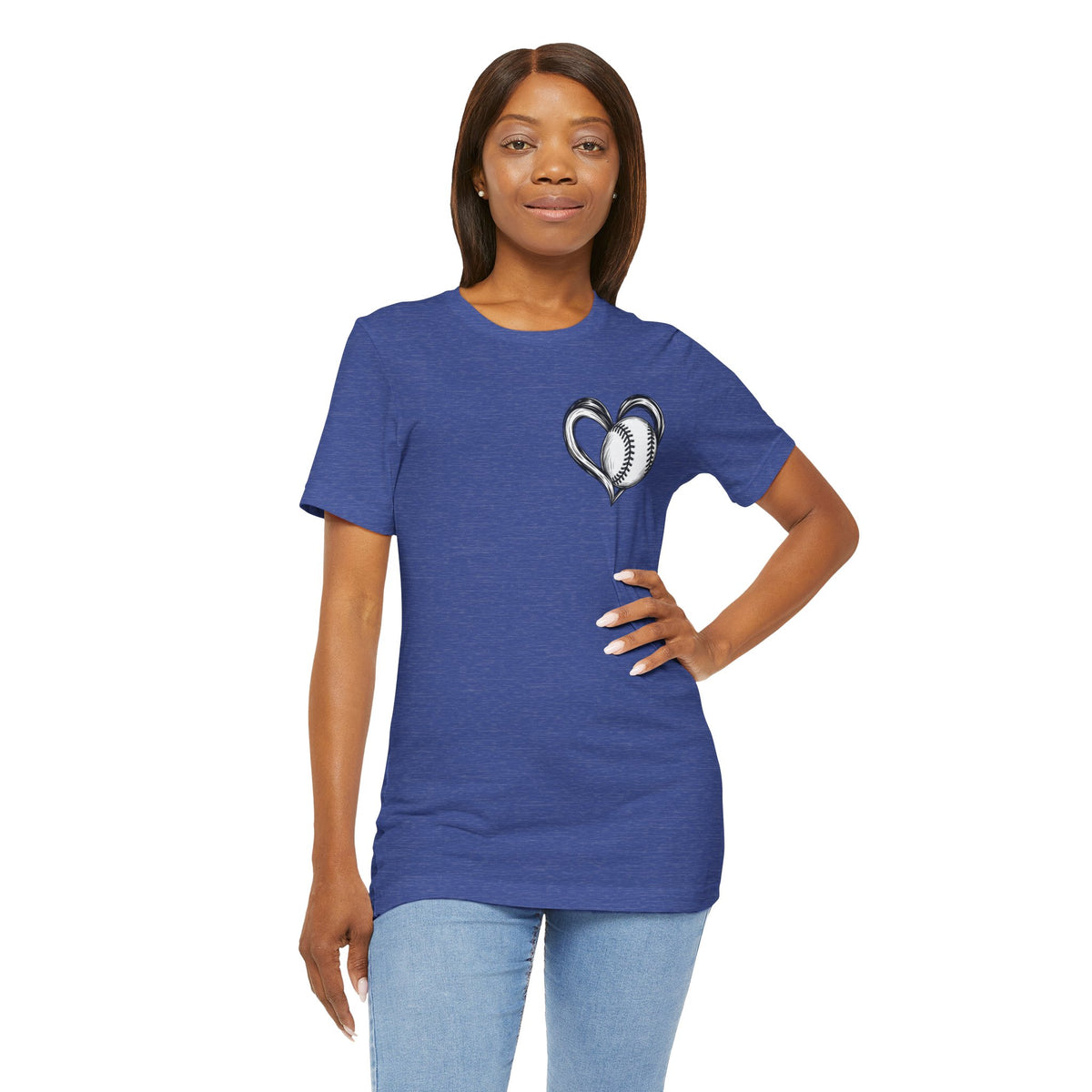 I Love Me Some Baseball T‑Shirt — Heart Baseball Graphic Tee