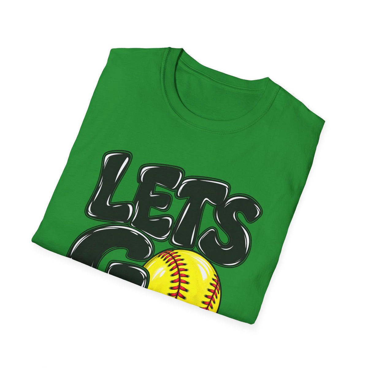 Lets Go Softball T-Shirt — "LETS GO" Graphic with Softball