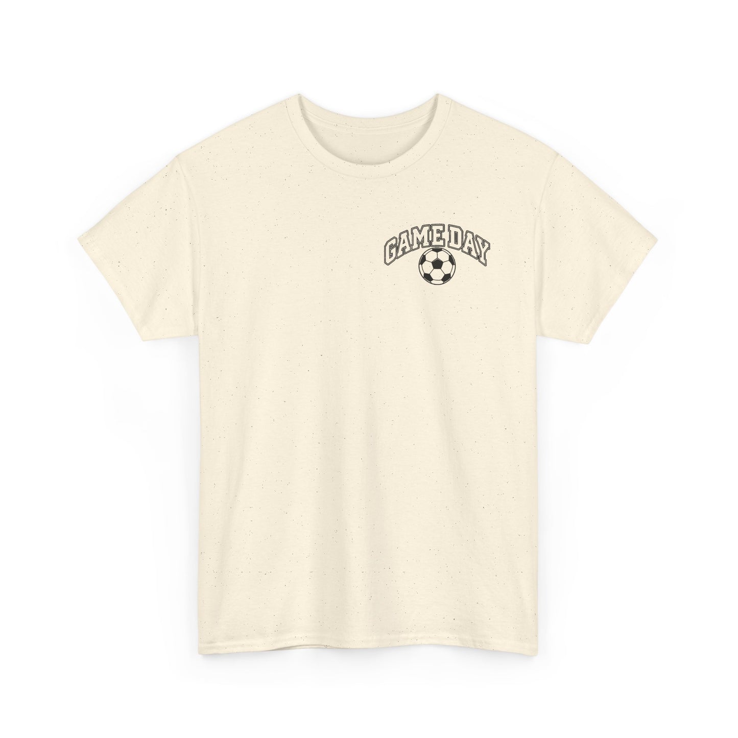 Soccer Dad T-Shirt — 'DAD' Arch with Soccer Ball Chest Graphic