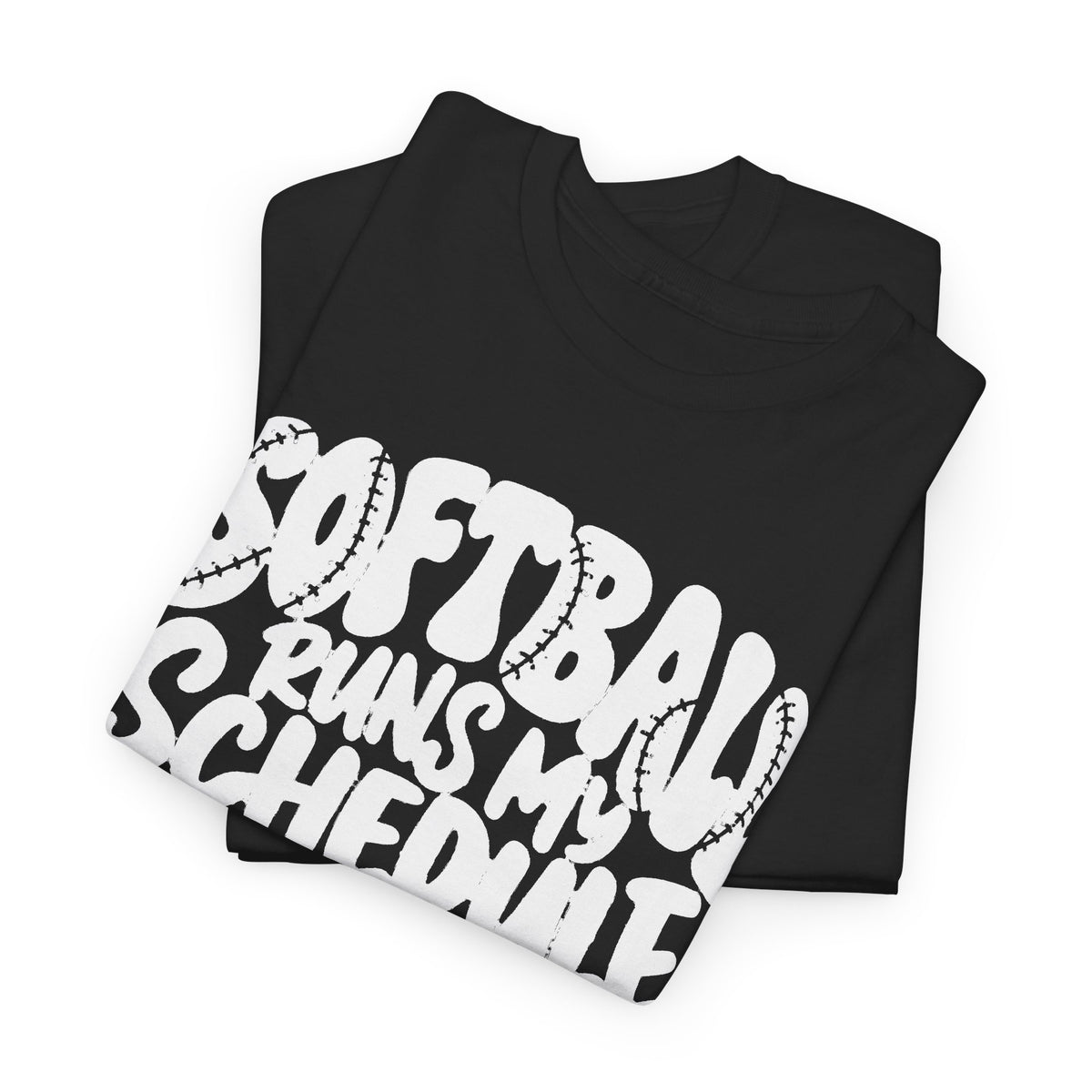 Softball Runs My Schedule T-Shirt — Women's & Girls Softball Mom/Dad Tee
