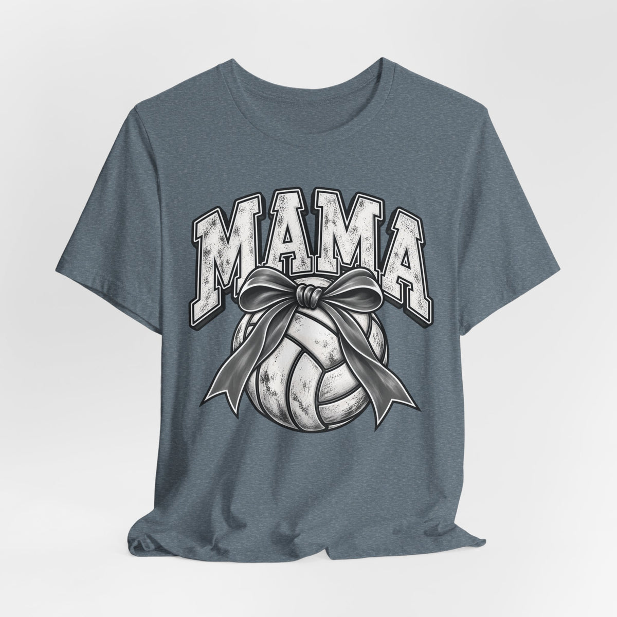 Volleyball Mama Tee — Mom Volleyball Shirt with Ribboned Ball Graphic