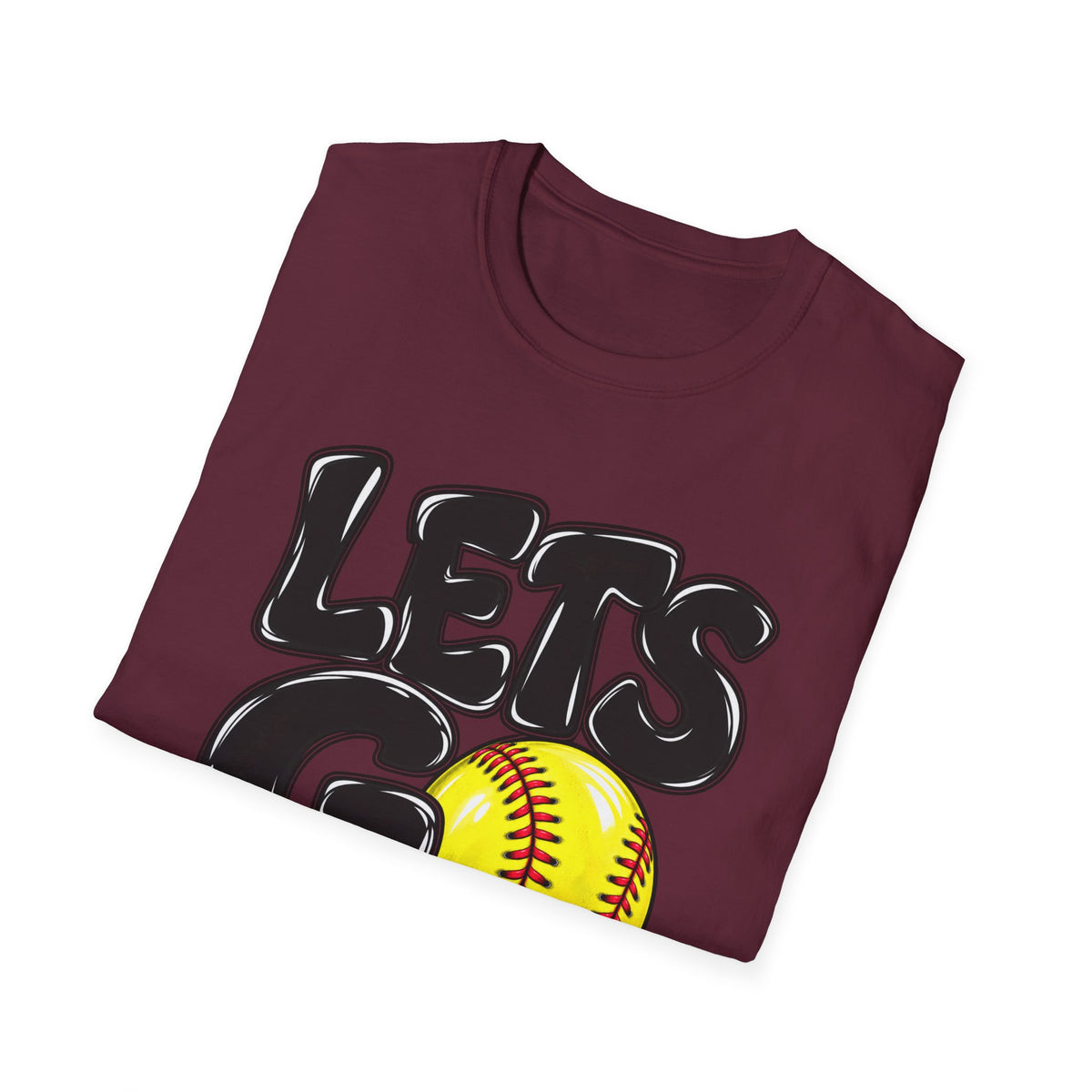 Lets Go Softball T-Shirt — "LETS GO" Graphic with Softball