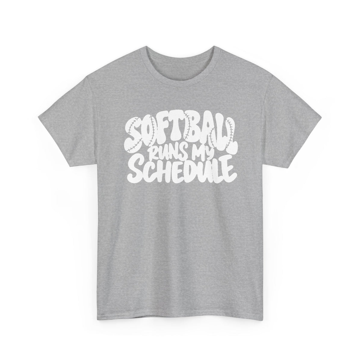 Softball Runs My Schedule T-Shirt — Women's & Girls Softball Mom/Dad Tee