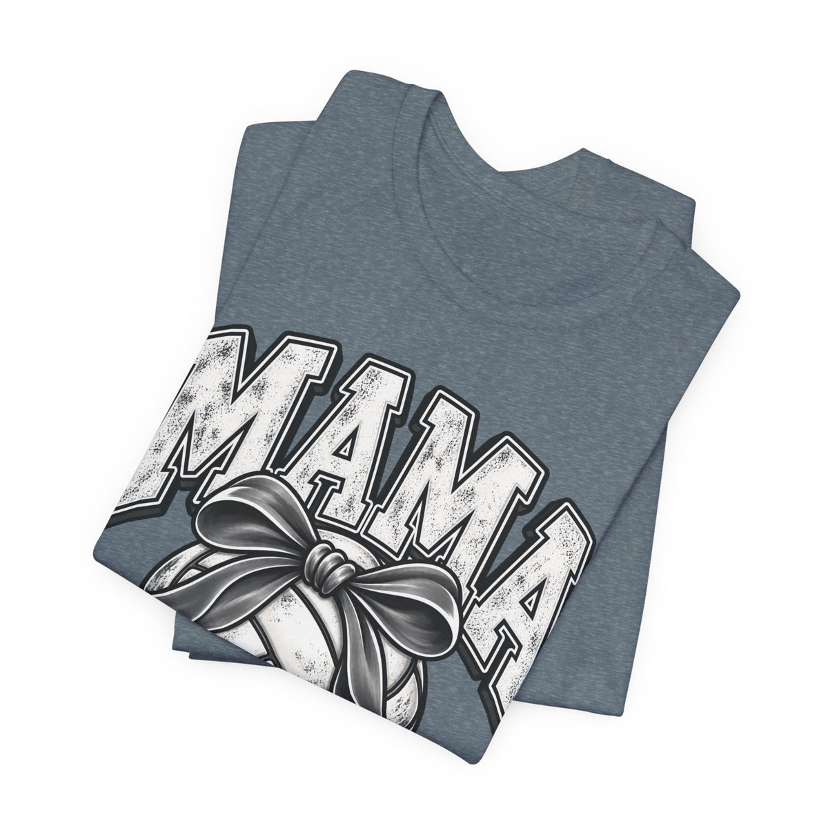 Volleyball Mama Tee — Mom Volleyball Shirt with Ribboned Ball Graphic