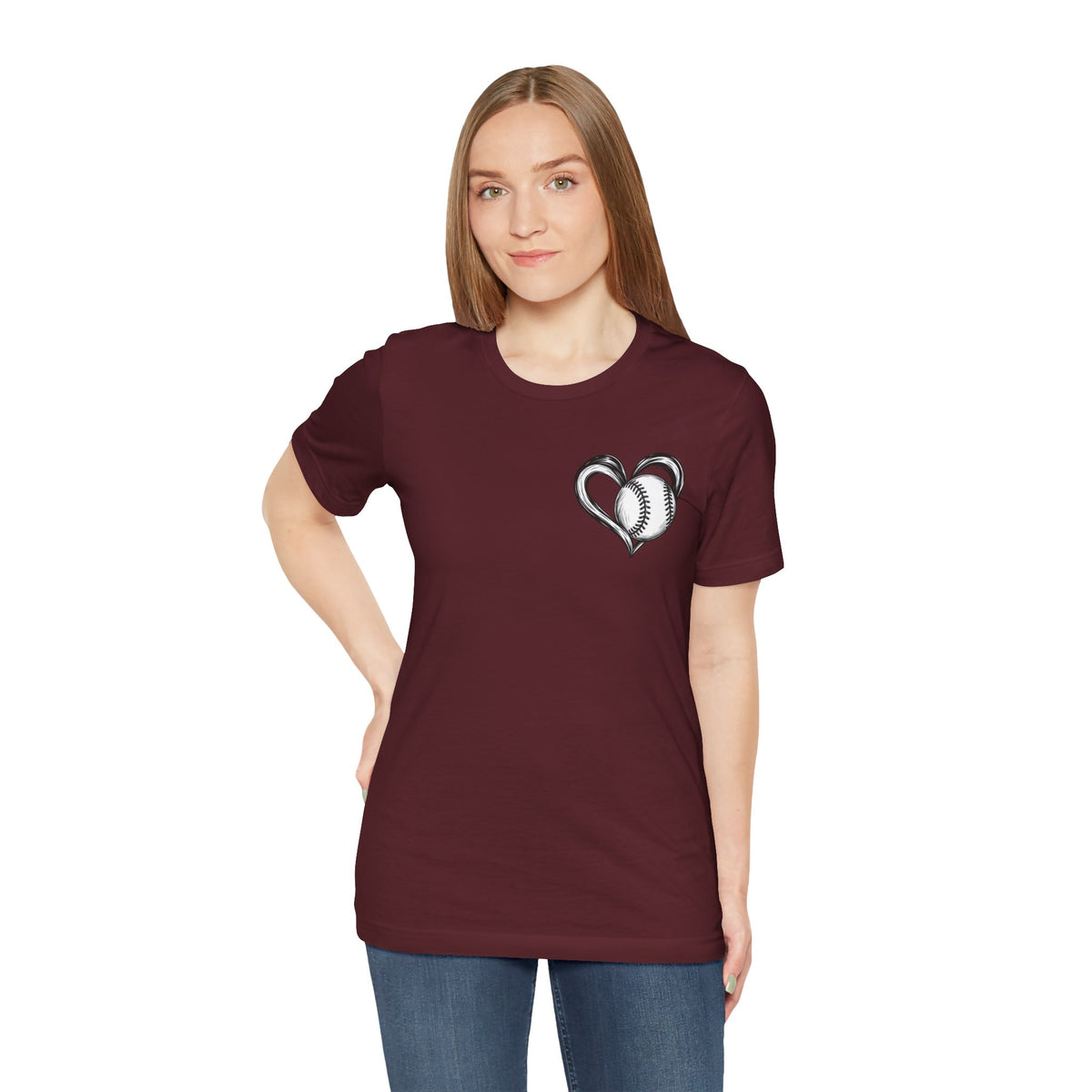 I Love Me Some Baseball T‑Shirt — Heart Baseball Graphic Tee