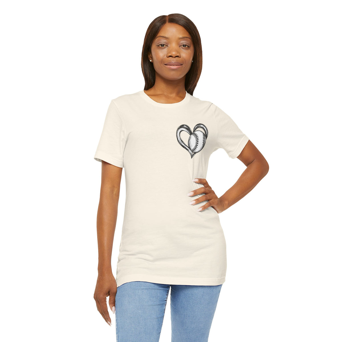 I Love Me Some Baseball T‑Shirt — Heart Baseball Graphic Tee
