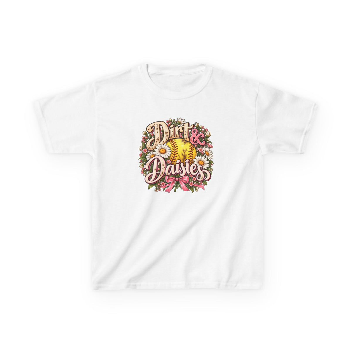 Kids 'Dirt & Daisies' Softball Floral Tee